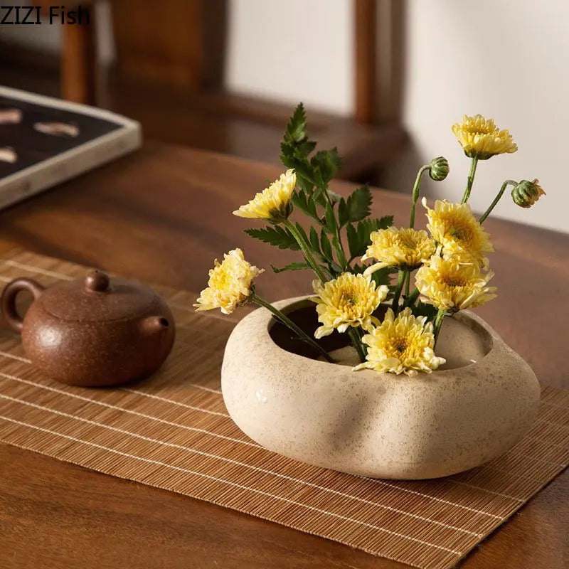 Lotus Seedpod Kenzan Ceramic Vase